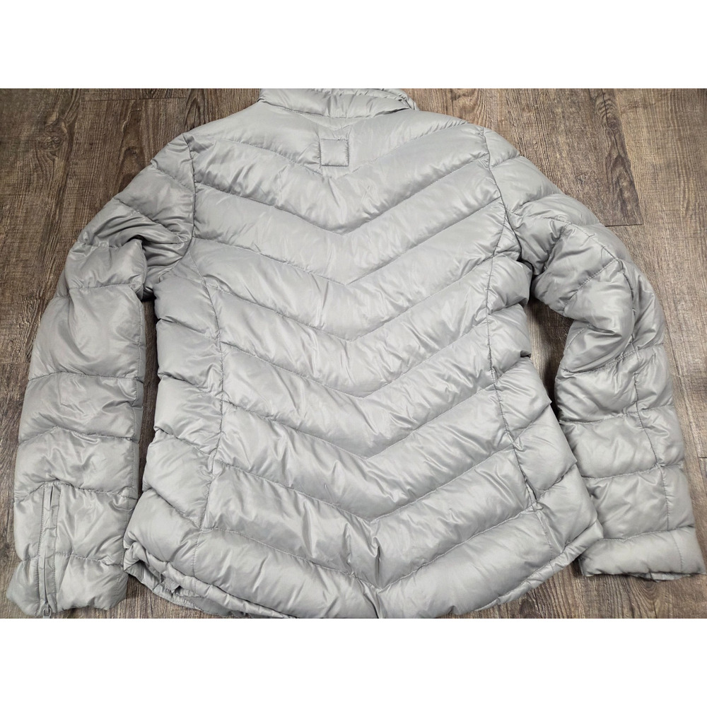 Gap Women's Small Gray down-filled full zip + snap mock-neck puffer jacket - Picture 5 of 5